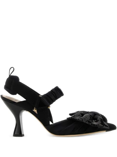 FENDI Colibrì bow-detail heeled pumps Black 8J8893AWD3