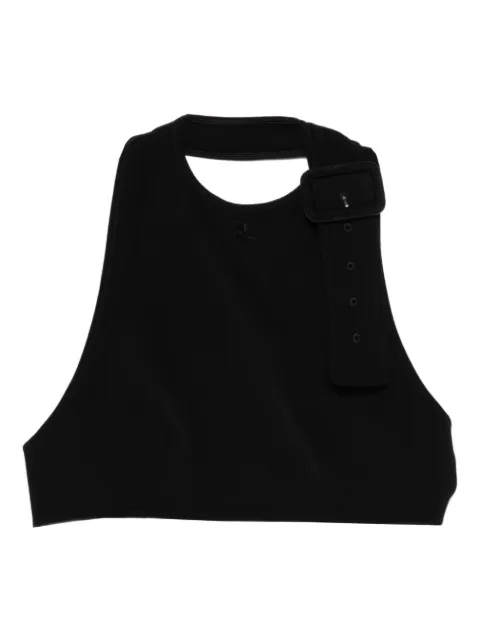 Courrèges buckle-detail crop top Black 126CBR091PL0159