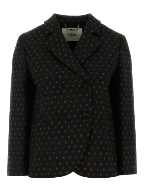 FENDI polka-dot double-breasted blazer Black FJ7676AW7E