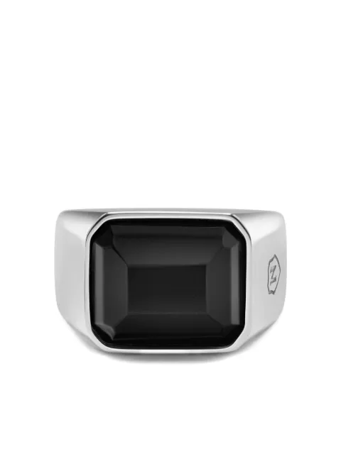 Nialaya Jewelry zircon signet ring Silver MRING218