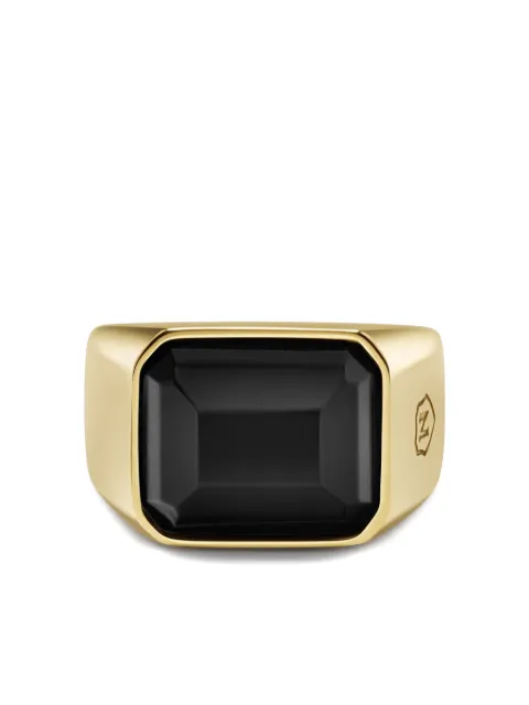 Nialaya Jewelry zircon signet ring Gold MRING216