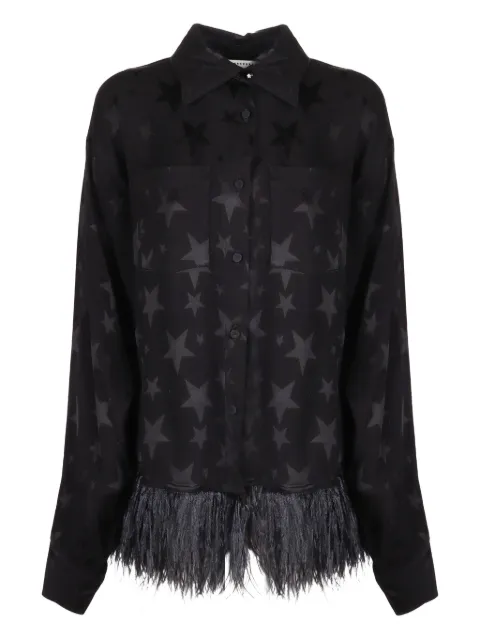 Shirtaporter star-print fringed jacket Black SH3776