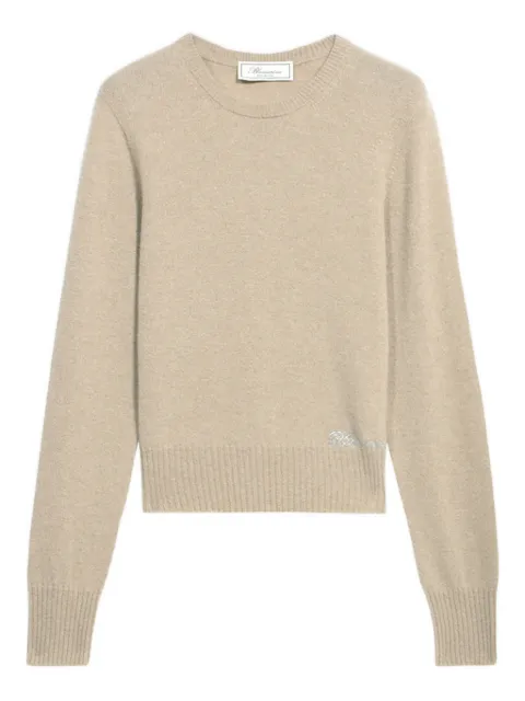 Blumarine logo-embroidered sweater Neutrals P622M667AN0823