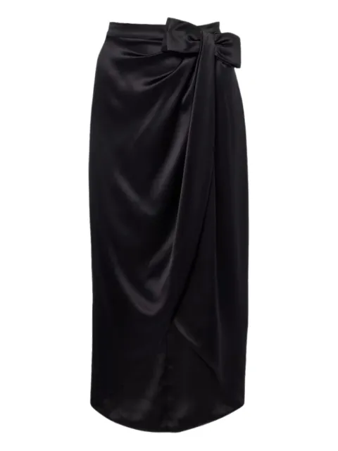Valentino Garavani bow draped midi skirt Black BRAEF08M6