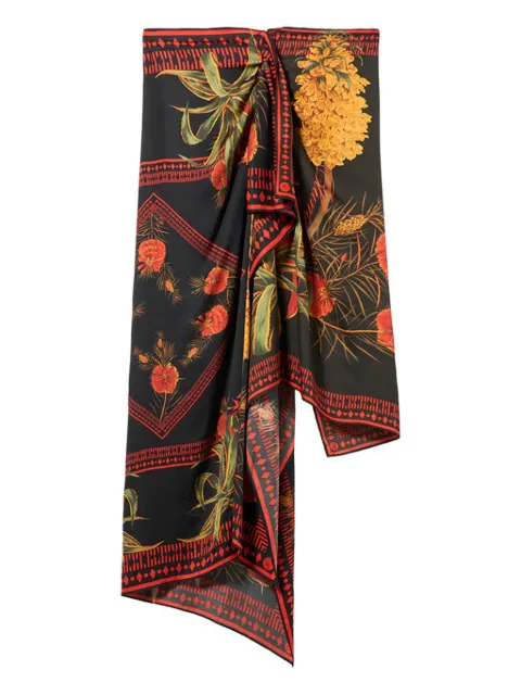 Blumarine floral-print asymmetric midi skirt Black P622G281A