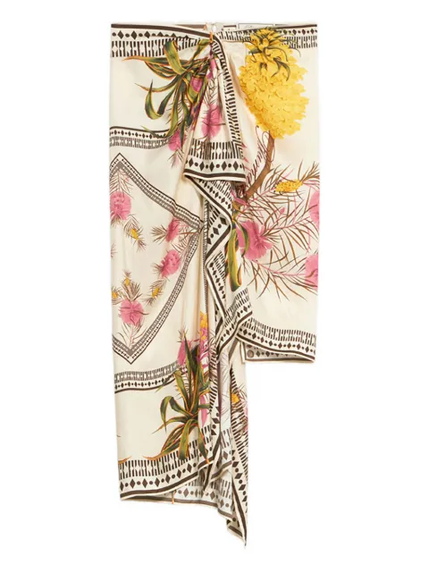 Blumarine asymmetric floral-print skirt Neutrals P622G281AF8177