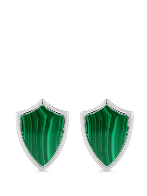 Mateo malachite shield cufflinks Silver MALACHITESHIELDCUFFLINKS