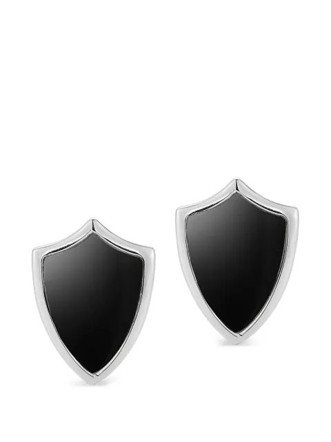 Mateo shield onyx cufflinks Silver ONYXSHIELDCUFFLINKS