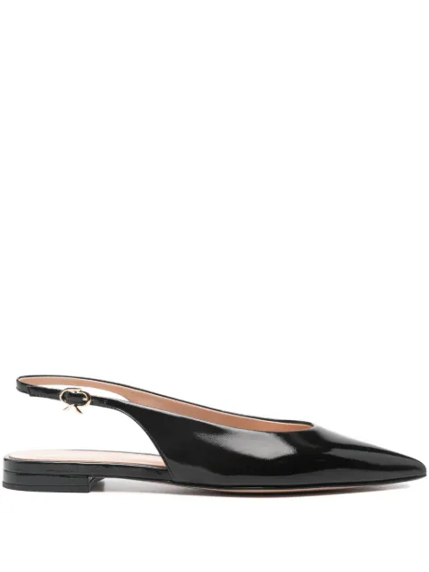Gianvito Rossi slingback pointed flat pumps Black G9554605RICNUI