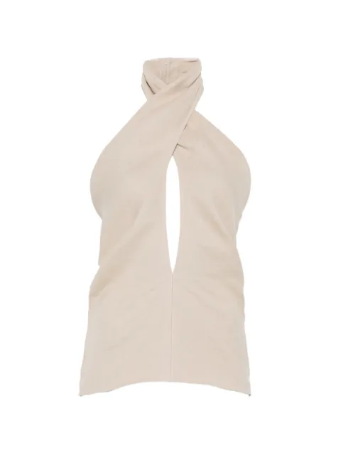 Magda Butrym halterneck blouse Neutrals 184526