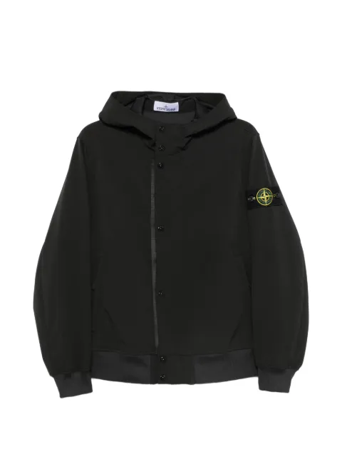 Stone Island Compass-patch hooded jacket Black L1S154100118S0A22