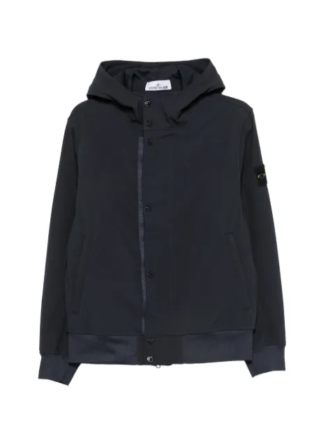 Stone Island logo-patch hooded jacket Blue L2S154100118S0A22