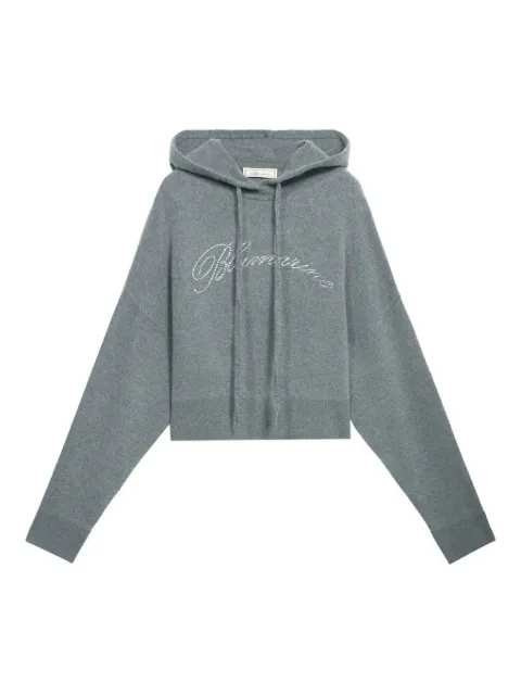 Blumarine rhinestone-embellishment hoodie Grey P622M666AN0979