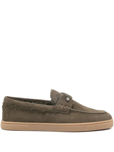 Christian Louboutin shearling-trim loafers Brown 1260314BZ09