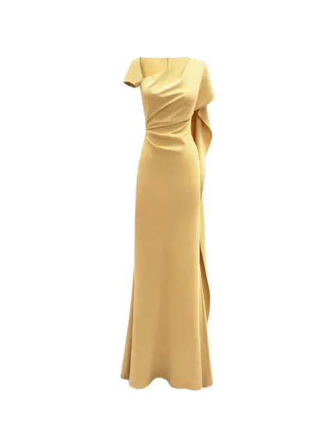 Gemy Maalouf asymmetrical-neck gown Yellow EDSS252012LD