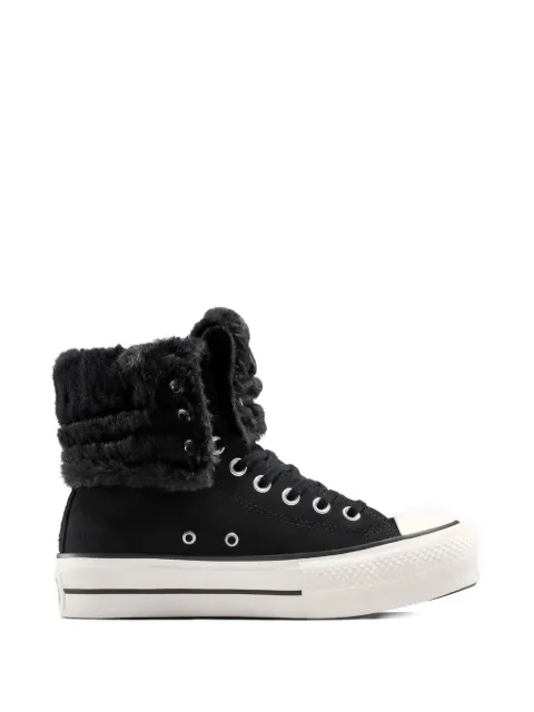 Converse Chuck Taylor All Star Fold-Over Lift Platform XHi Faux Fur sneakers Black A15229C