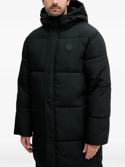 Converse hooded logo-patch coat Black CVM5J032