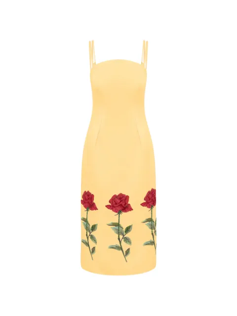 Leo Lin floral-embellishment midi dress Neutrals LLRE26028