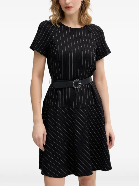 DKNY striped belted mini dress Black DD5K1P70