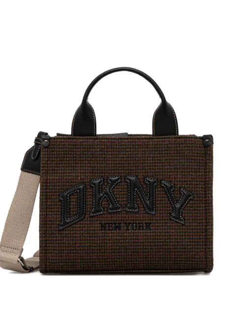 DKNY check-appliqué tote bag Brown R53AIC80