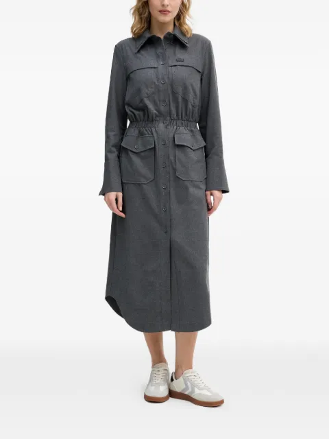 Lacoste button front pocket midi dress Grey EF2604