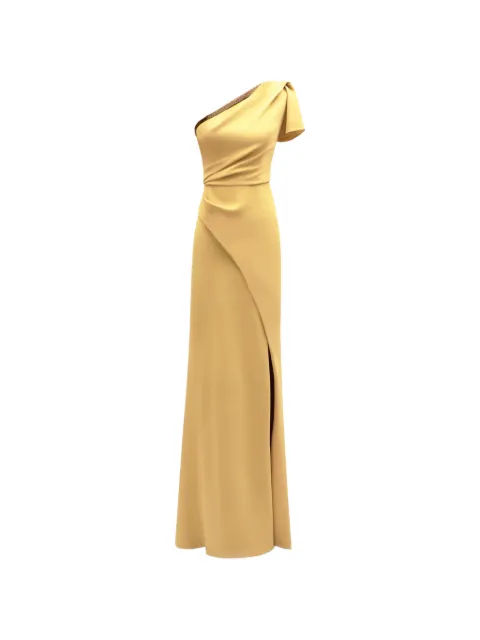 Gemy Maalouf one-shoulder draped gown Yellow EDSS252011LD
