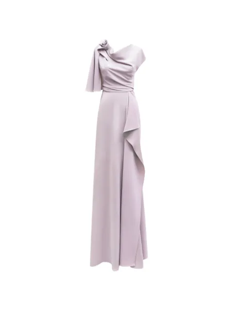 Gemy Maalouf draped asymmetrical-sleeves gown Pink EDSS252008LD
