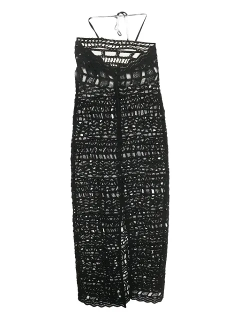 RUMER Ines halterneck midi beach dress Black 1208160
