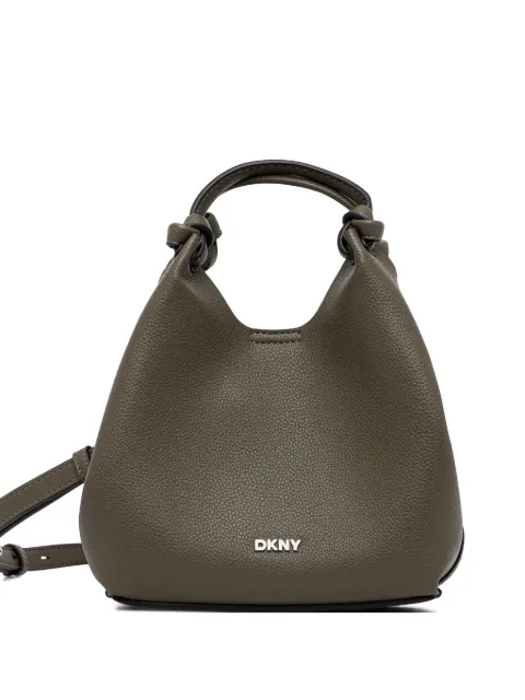 DKNY Paula knotted-handle grained leather tote bag Green R53BAM60