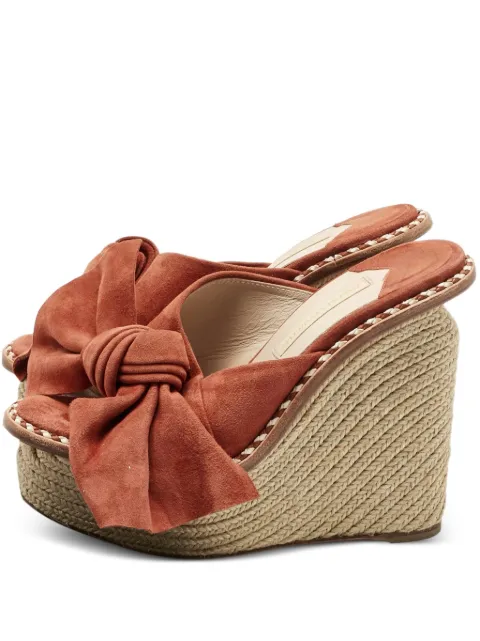 Paloma Barceló suede bow wedge espadrille Orange 1202961