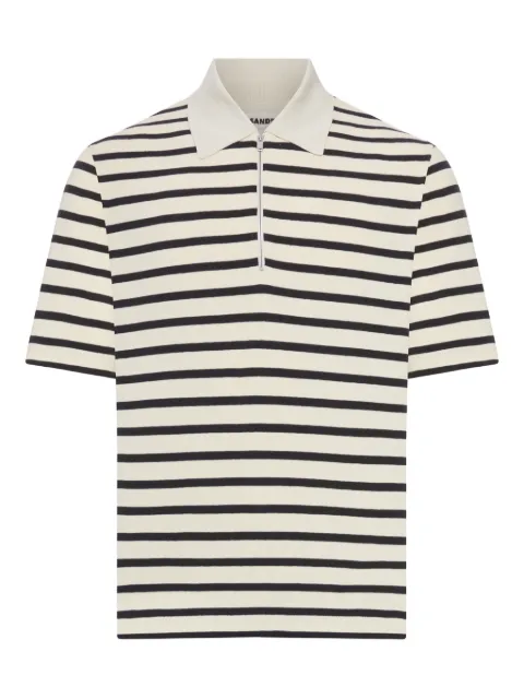 Jil Sander striped zip polo shirt Neutrals J47GL0104J46497