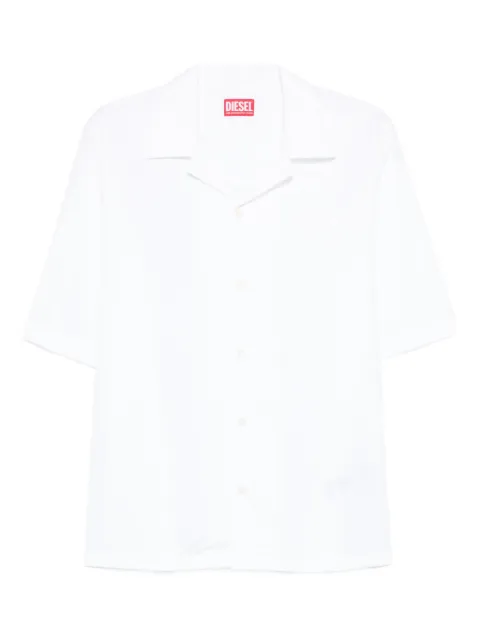 Diesel stretch poplin shirt with Oval D embroidery White A204730GSBH