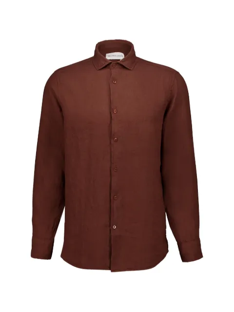Frescobol Carioca Antonio long-sleeve linen shirt Brown 253449