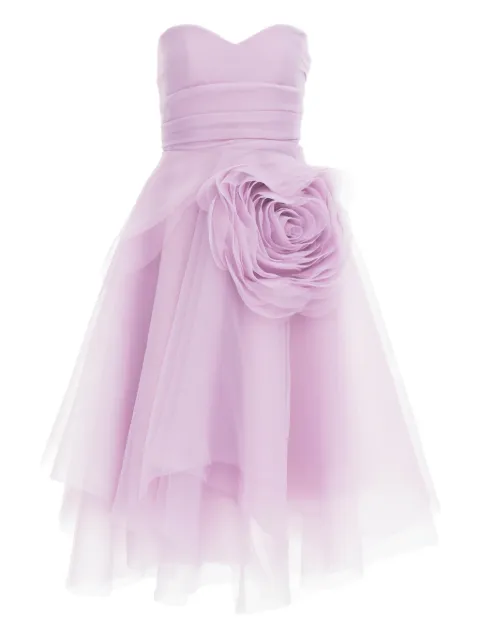 Ana Radu floral-appliqué strapless dress Pink 34944