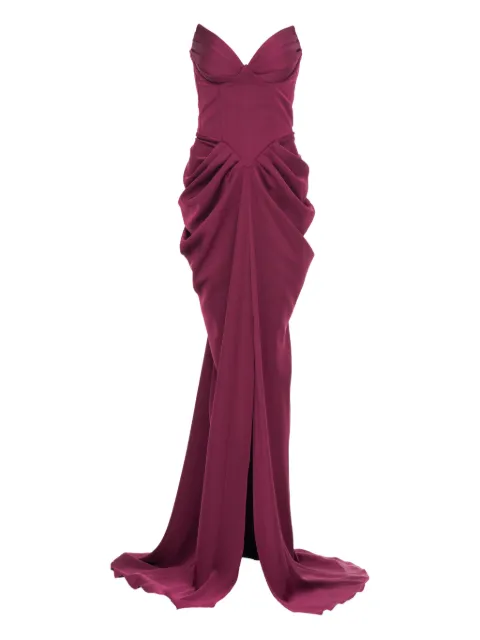 Ana Radu corset draped gown Red 45370