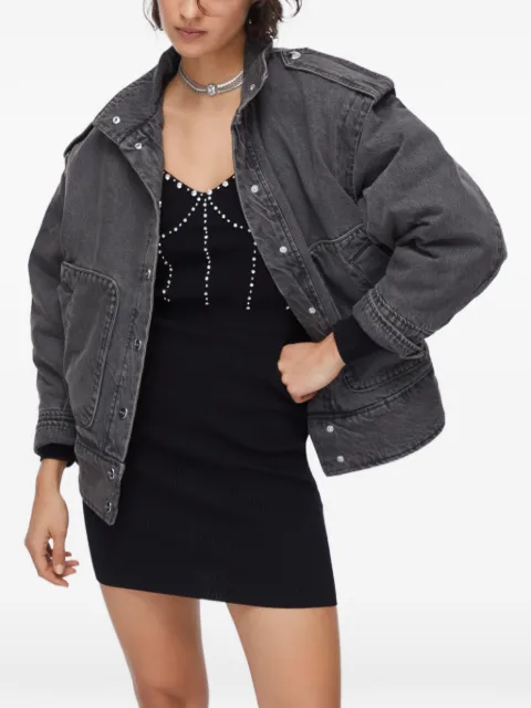 LIU JO denim jacket with embroidery on the back Grey PA6011D505001297