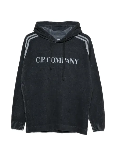 C.P. Company logo stripe hoodie Grey 20CMKN205A110647S889