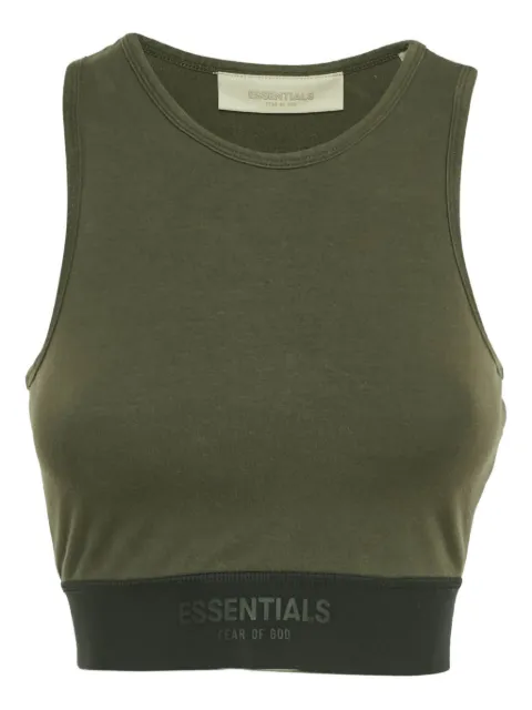 FEAR OF GOD ESSENTIALS logo-detail crop top Green 1204010