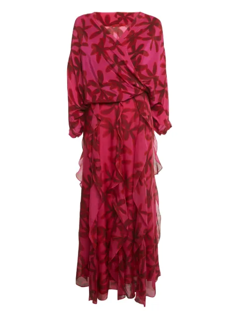 Carolina Herrera Vintage silk floral-print maxi dress Pink 1233669