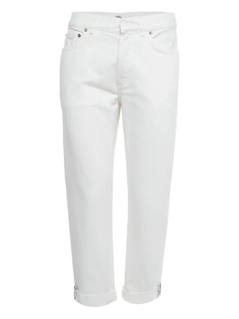 Christian Dior Pre-Owned folded-hem mid-rise trousers White 1191291