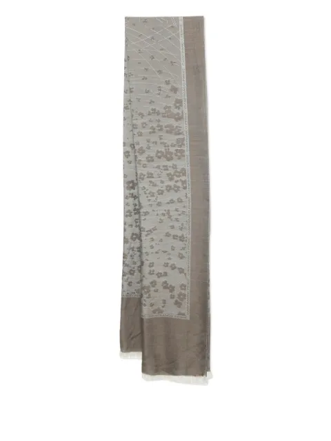 Gianfranco Ferré Pre-Owned jacquard floral scarf Neutrals 1192519