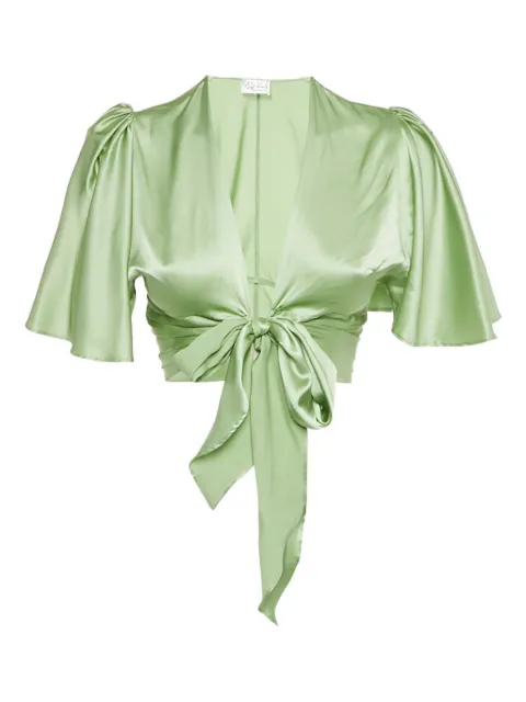 Adriana Iglesias Tie-Up silk blouse Green 1210253