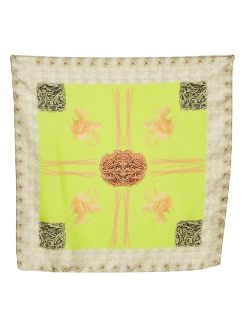 Etro Pre-Owned print pocket square Green 1225397