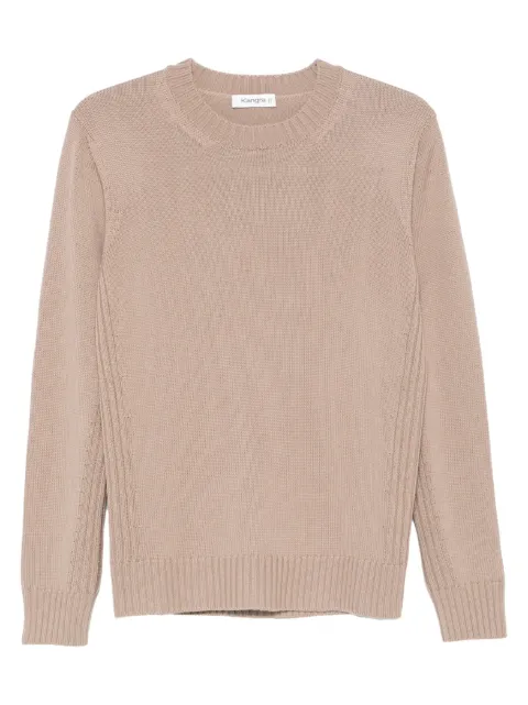 Kangra ribbed-trim crew-neck sweater Brown K210401