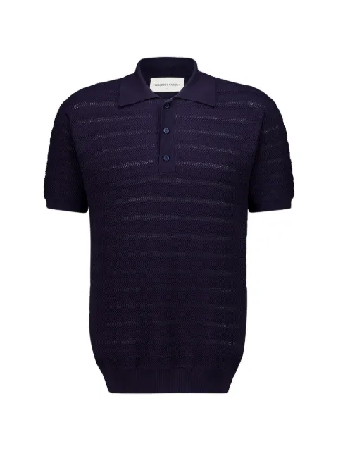 Frescobol Carioca Vidal chevron-knit polo shirt Blue 2792