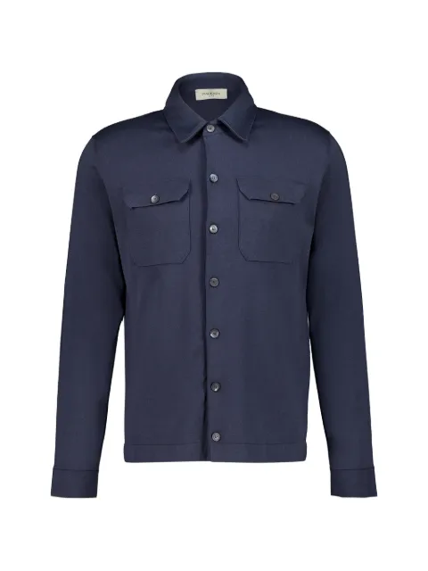 Piacenza Cashmere 1733 button-up long-sleeve shirt Blue M1020001001