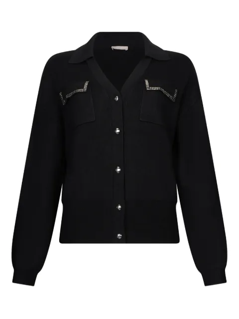 LIU JO appliqued-pocket cardigan Black TA6041MS59L