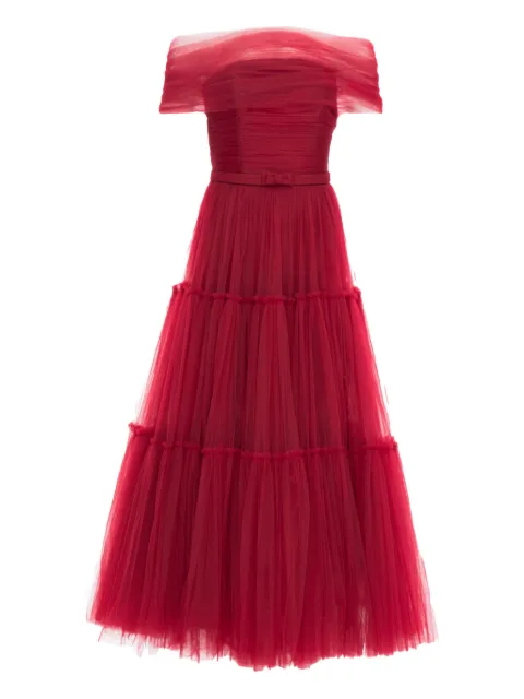 Ana Radu off-shoulder tulle dress Red 34638