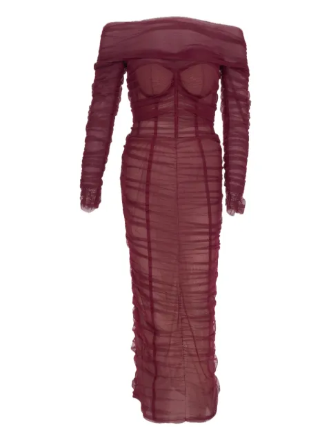 Ana Radu off-shoulder ruched dress Red 27136