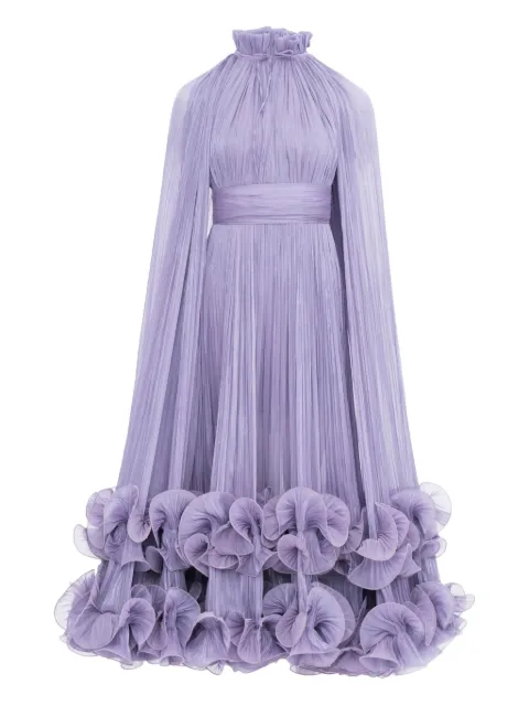 Ana Radu pleated cape dress Purple 42263